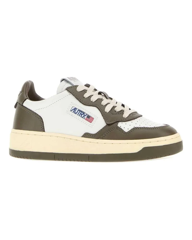AUTRY Women's Two-Tone Leather Medalist Sneakers Leatleatwhtchoco Brown
