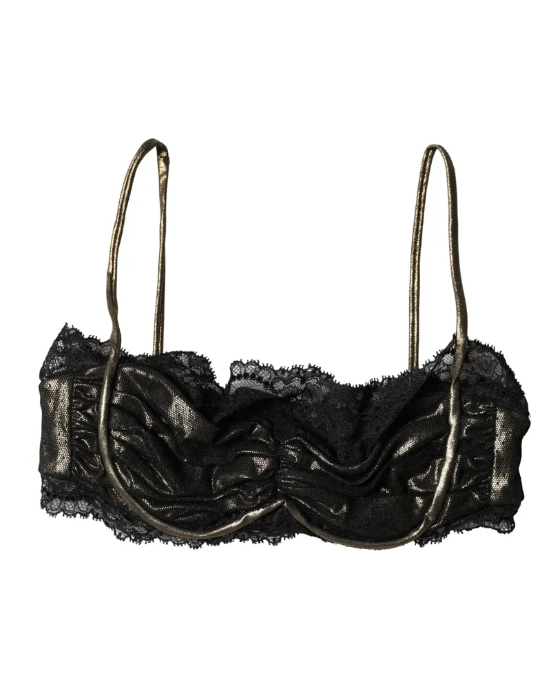 Dolce & Gabbana Women Black Silk Underwired Balconnet Bra Underwear Clothing Black