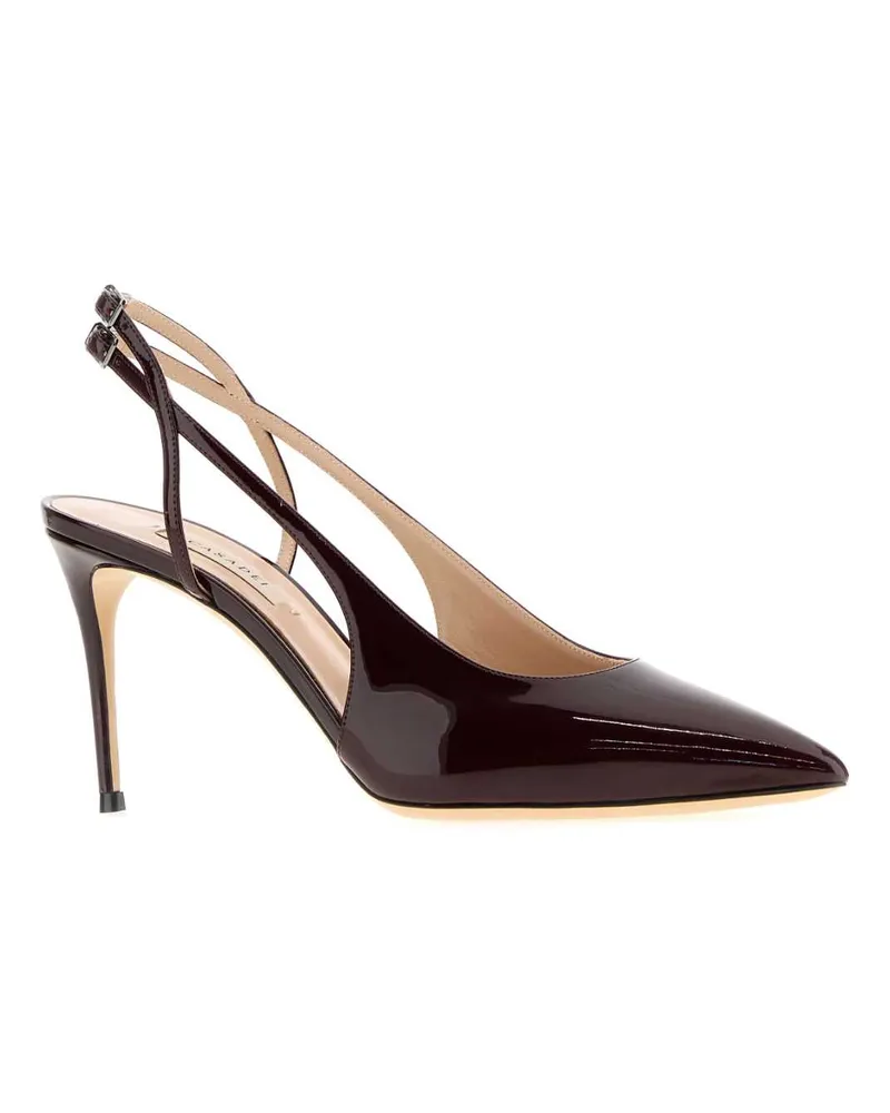 Casadei Women's Burgundy Leather Chanel Pumps Winsurf Scarpe Con Tacco High Heel Shoes Burgundy