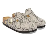 Suede Snake-Effect Clog — Gray