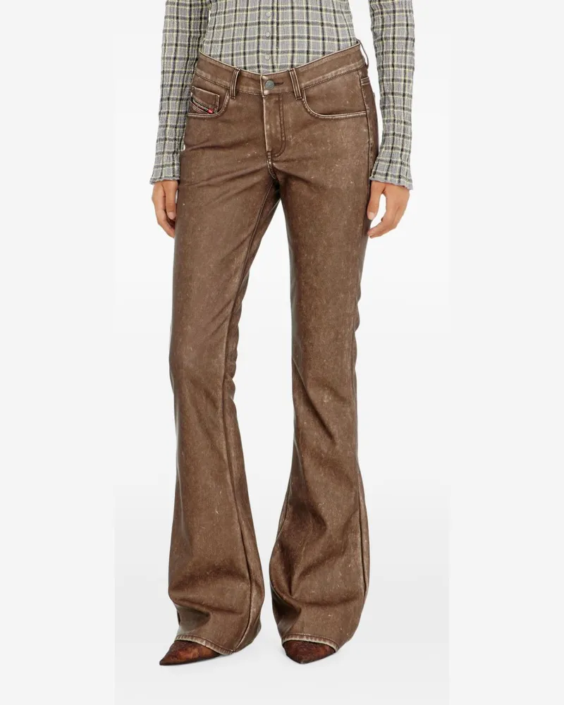 Diesel Washed Bootcut Jeans — Brown Brown