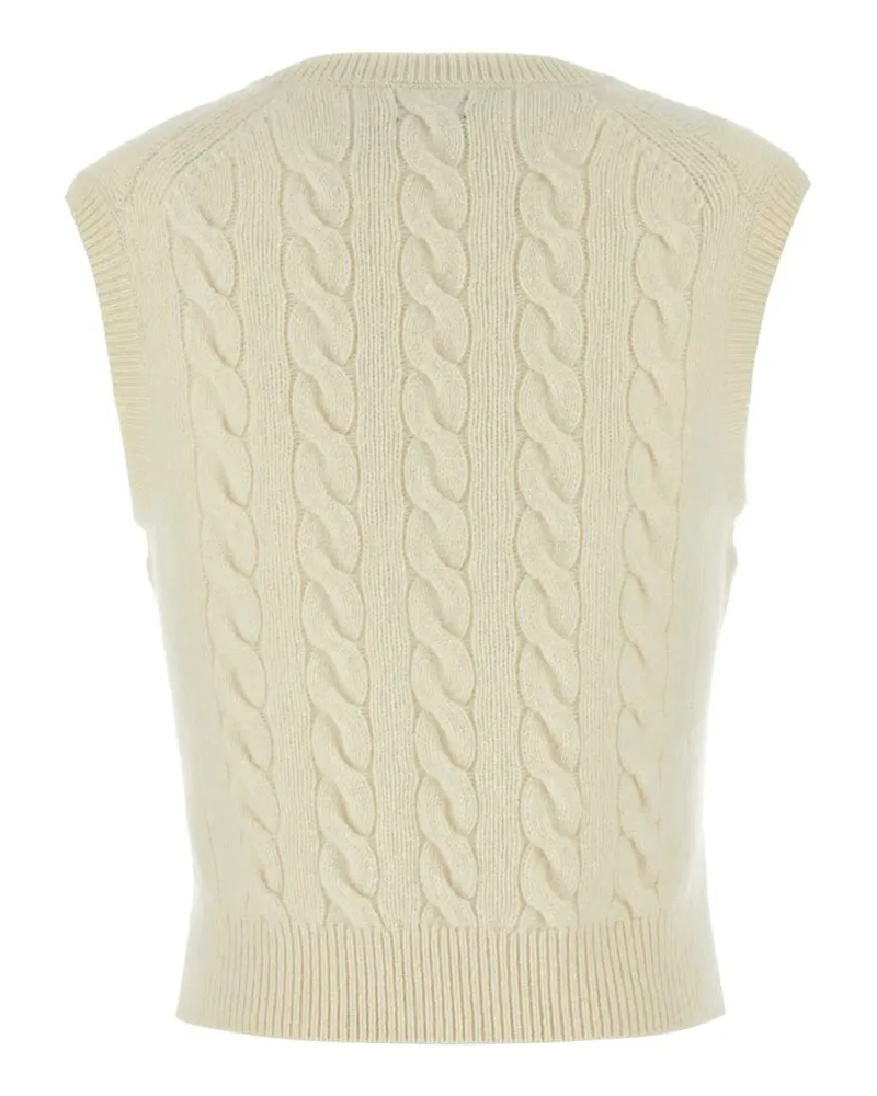 Ralph Lauren Cable-Knit Wool Tank Top — White White