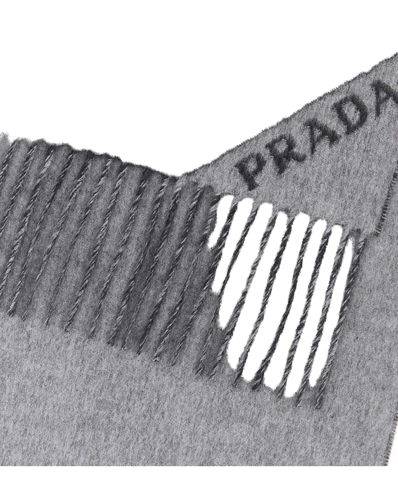 Prada Men's Charcoal Cashmere Scarf Ematite+grigio Sciarpe E Foulard Scarfs Gray