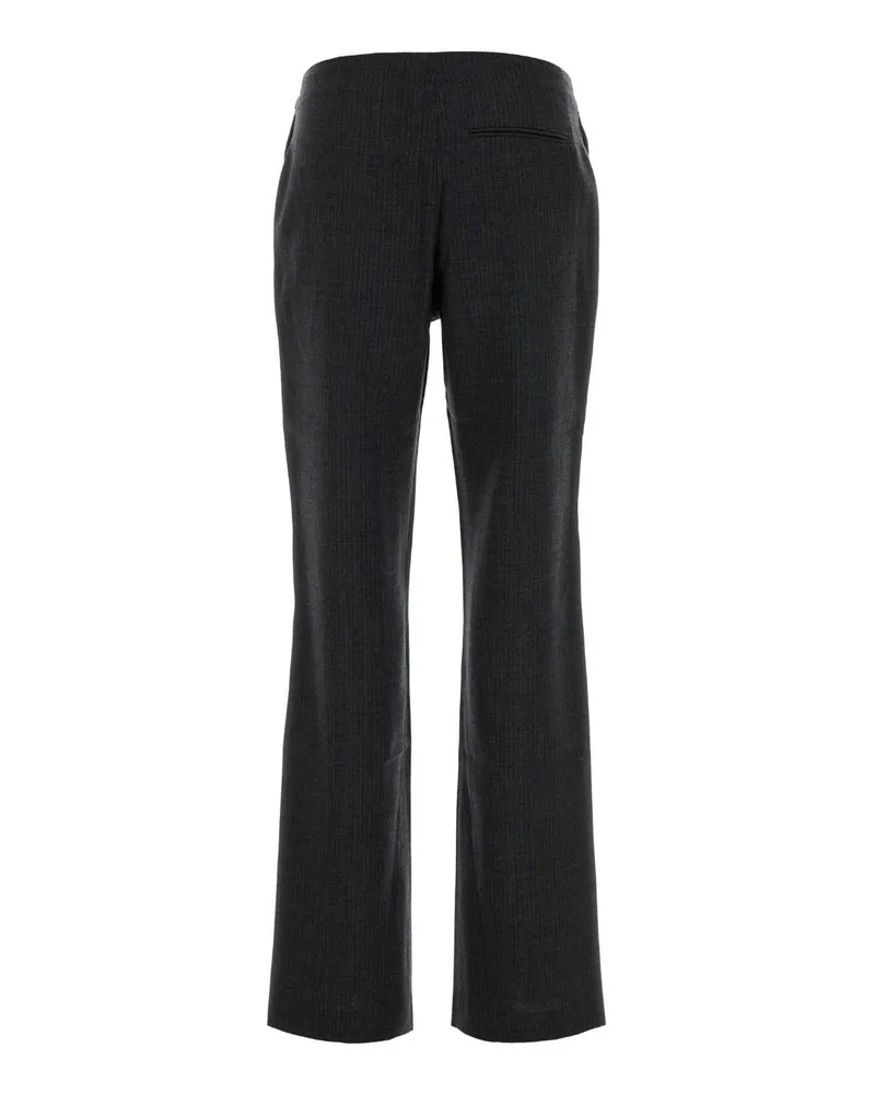 Our Legacy Women's Embroidered Wool Pant Smoke Grey Micro Herringbone Exterior: Pantaloni Gray