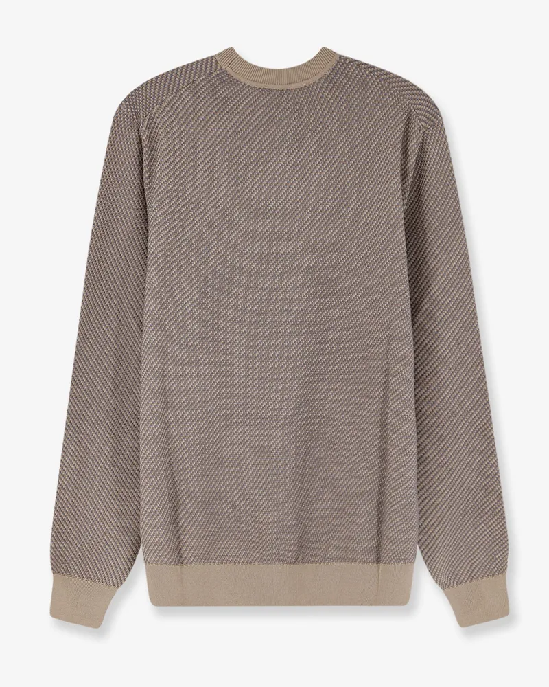 HUGO BOSS Men's Silk And Cotton Blend Sweater Beige Beige