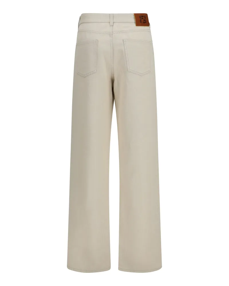 Fendi Women's Jeans Ff Reverse Ginestra-26 Cotton Beige