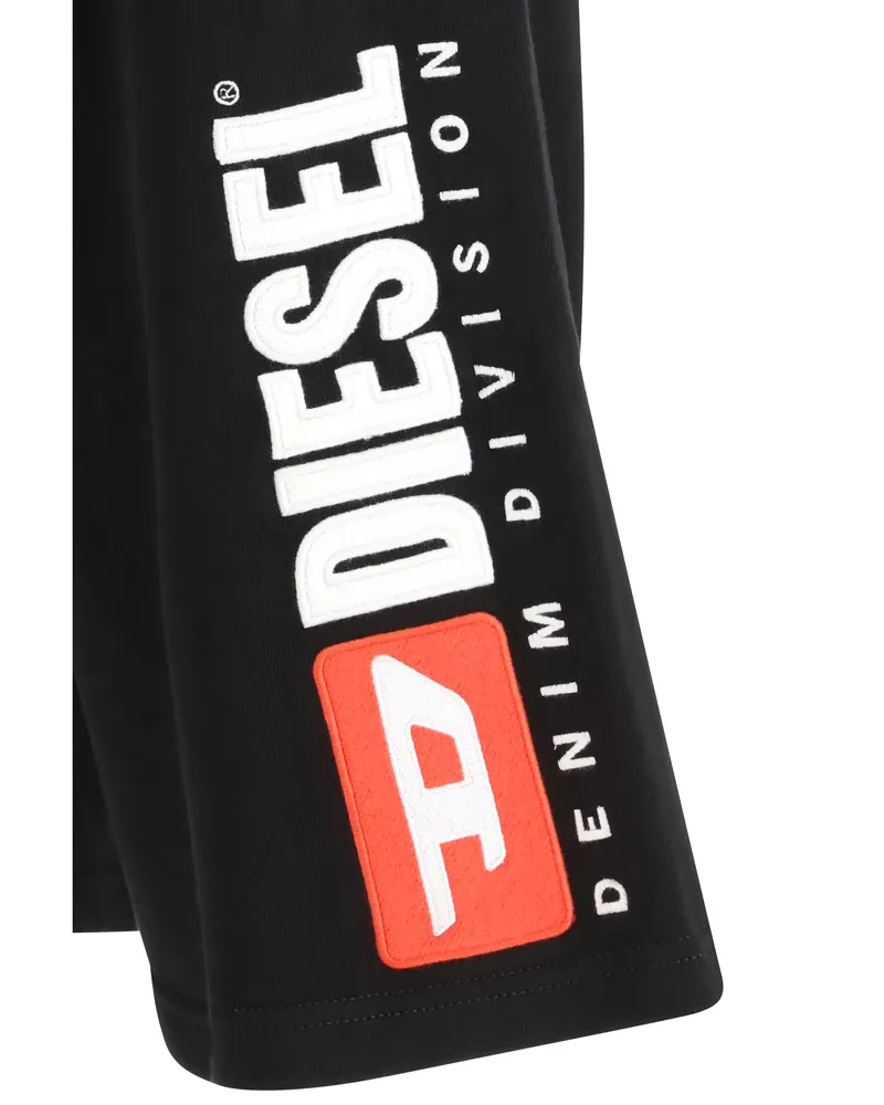 Diesel Men's Track Shorts P-Crow-Div Cotton Black Bermuda Black
