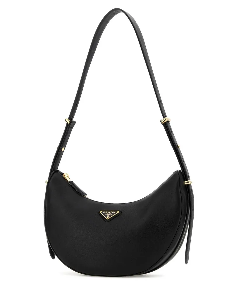 Prada Women's Leather Shoulder Bag Black Black