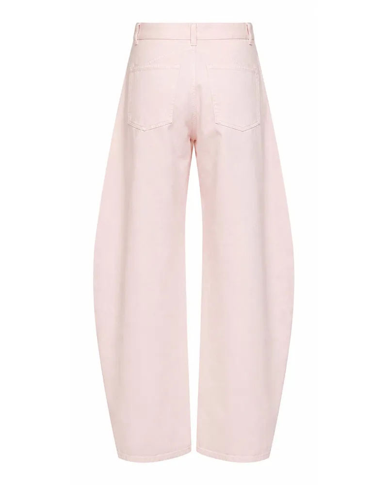 Alaïa Women's Jeans Pink Dyed Cotton Low-Rise Pink