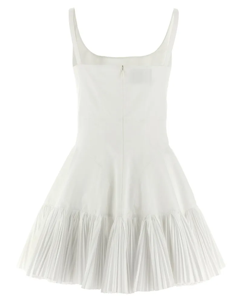 Giovanni Bedin Cotton Poplin Pleated Dress — White White
