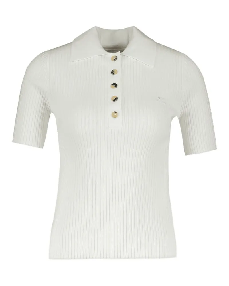 Courrèges Women's Ribbed Cotton Polo White White