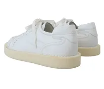 White Leather Low Top Oxford Sneakers — White