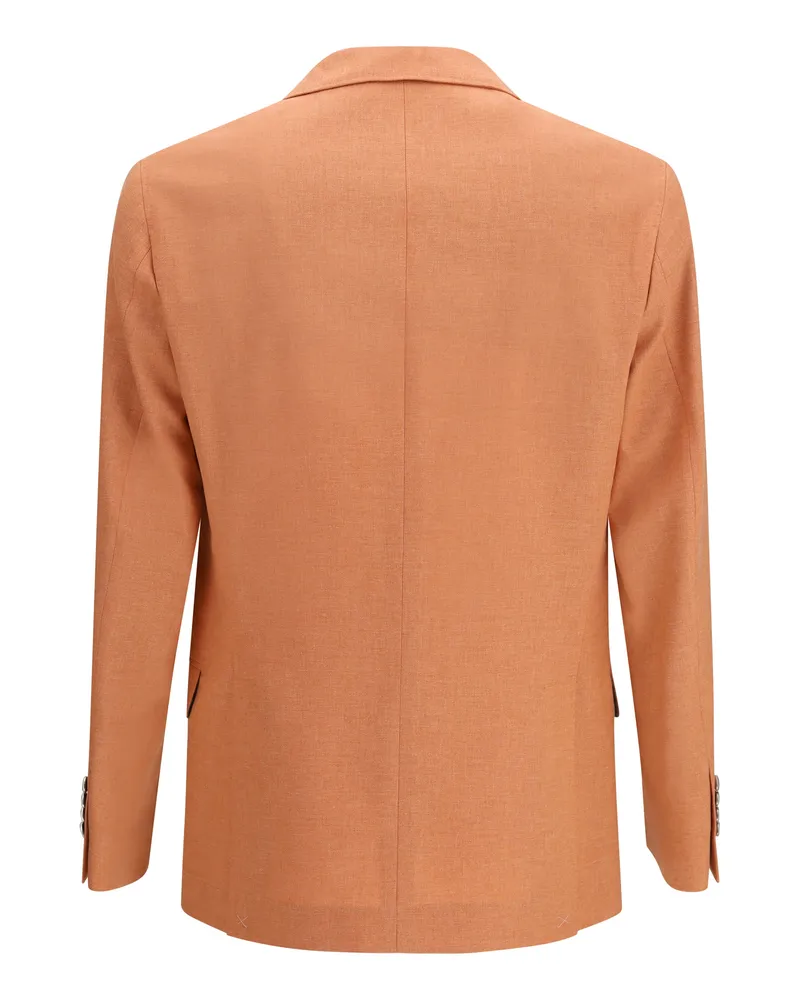 Brunello Cucinelli Men's Deconstructed Jacket Mouliné Fabric C6883 Orange