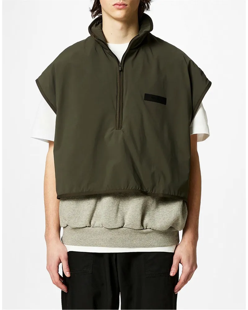Fear of God Men's Essentials Nylon Fleece Mockneck Vest Multiple Colors Clothing > Coats & Jackets Beige