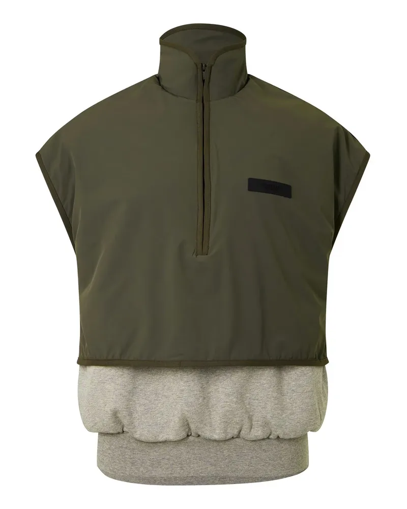 Fear of God Men's Essentials Nylon Fleece Mockneck Vest Multiple Colors Clothing > Coats & Jackets Beige