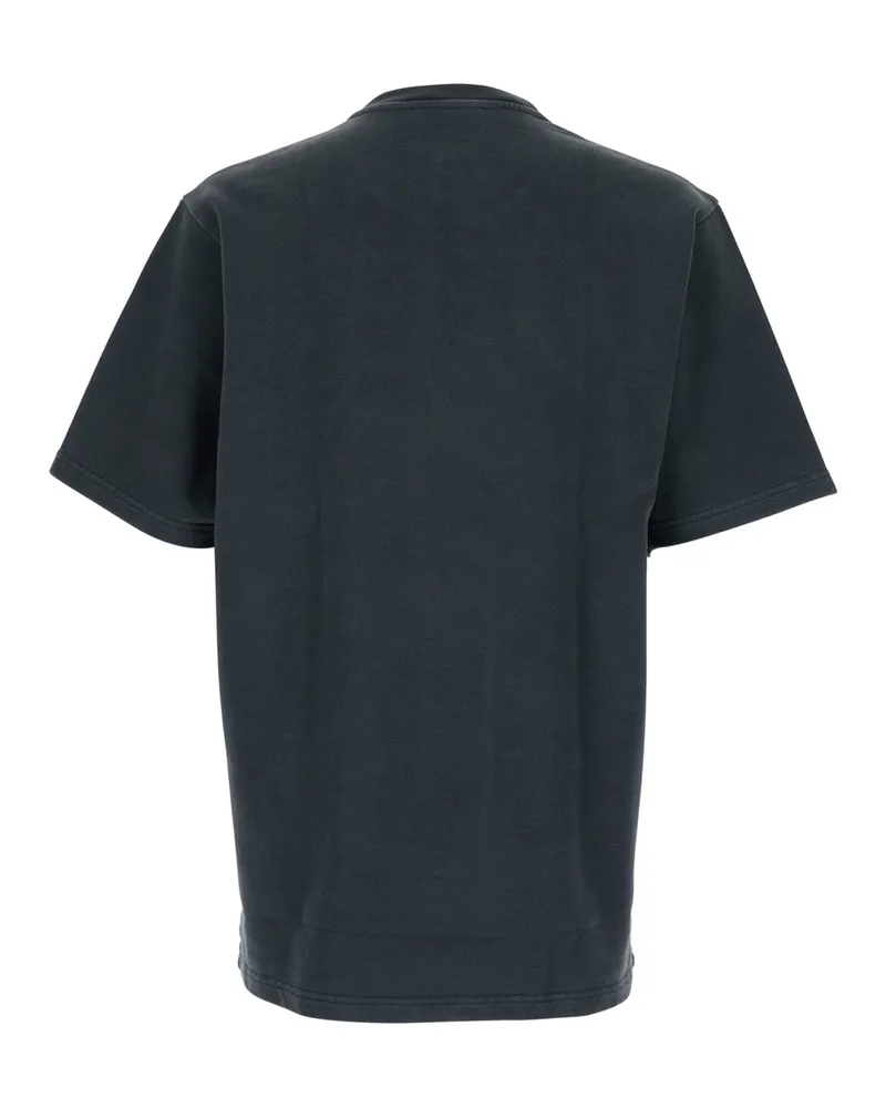 Dolce & Gabbana Men's Dark Grey Crewneck T-Shirt With Logo Print Cotton T-Shirts And Polos Gray