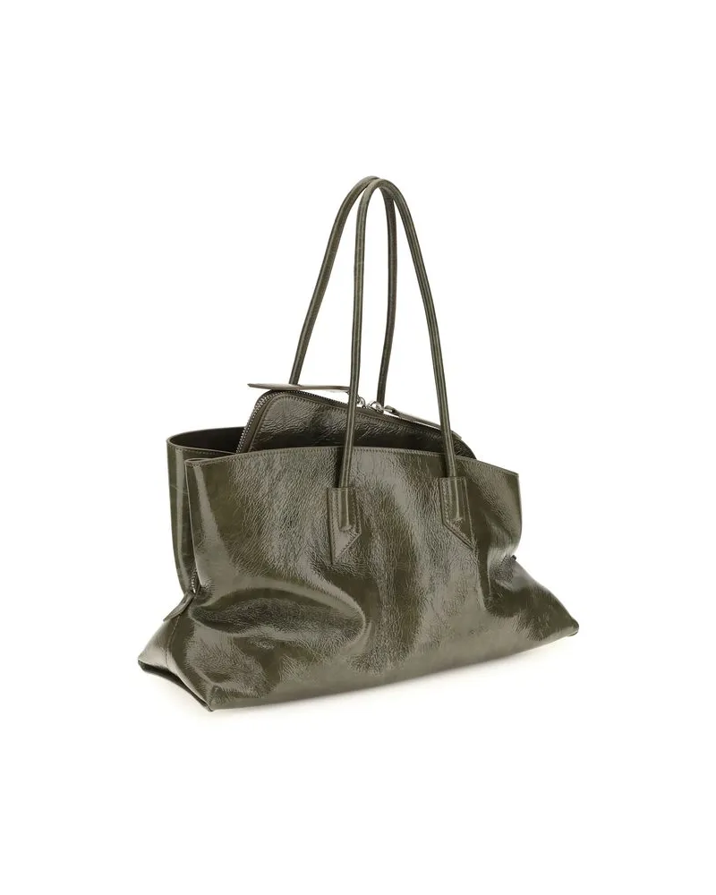 ATTICO Women's Bicolor Calf Leather Bos Taurus Shoulder Bag Green