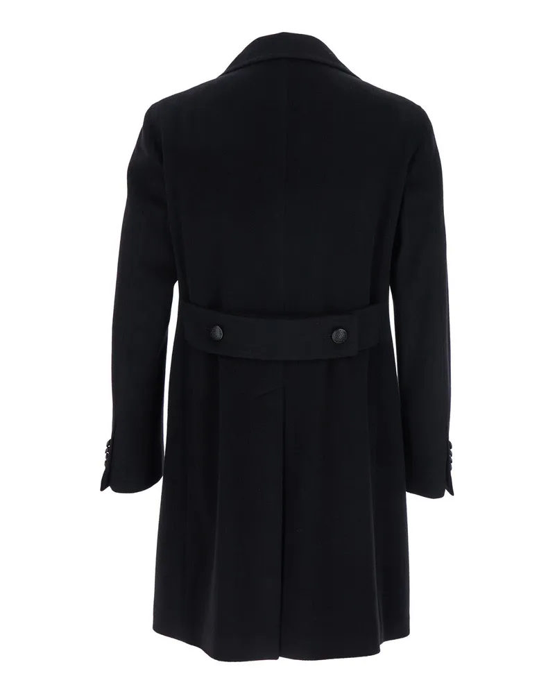 Tagliatore Men's Coat Black Wool Black