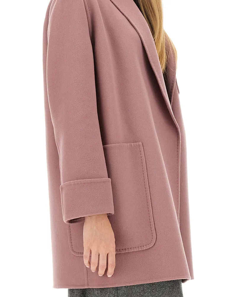Max Mara Belted Virgin Wool Jacket — Pink Pink