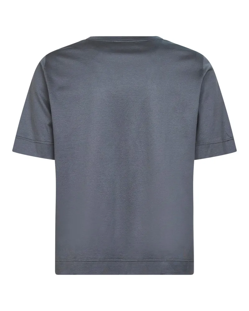 Blanca V-Neck Cotton T-Shirt — Gray Gray