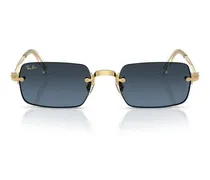 0RB3928 Square-Frame Metal Sunglasses — Gold
