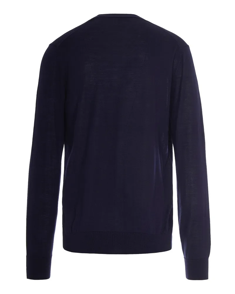 Ballantyne Men's Cardigan V-Neck Wool Navy Cardigans Sweater Navy