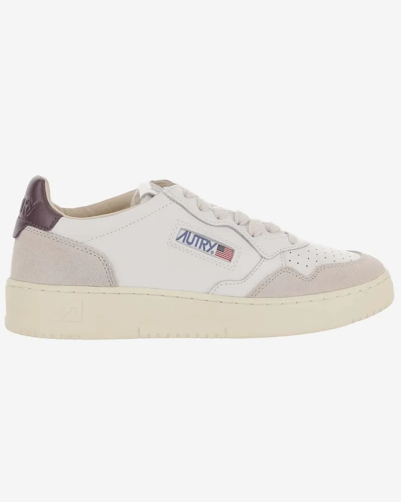 AUTRY Women's Sneakers Medalist Low Brown Cow Leather Trainers White
