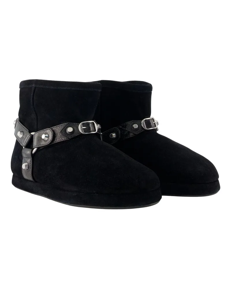 Balenciaga Women's Alaska Soft Ankle Boots -  Leather Black Calfskin Shoes Black