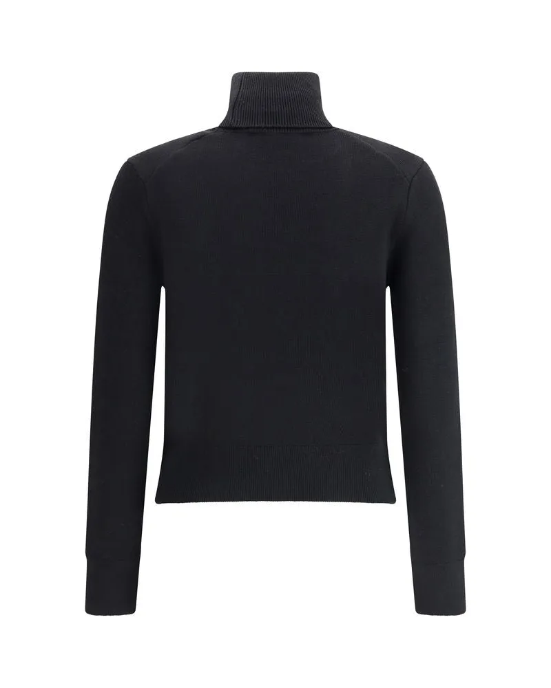 AMI Paris Women's Black Merino Wool Turtleneck Clothing Black