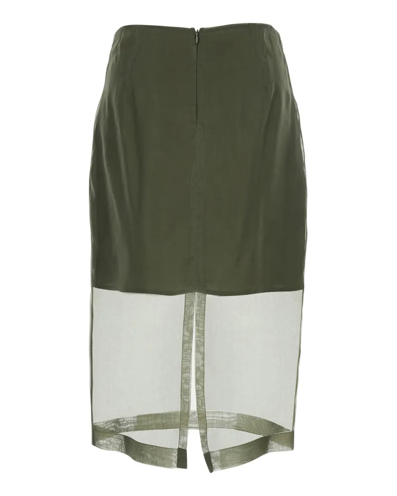 Federica Tosi Women's Skirt Green Silk Green