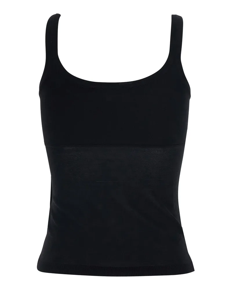 Max Mara Women Top With Round Neck Black Viscose Tops Black