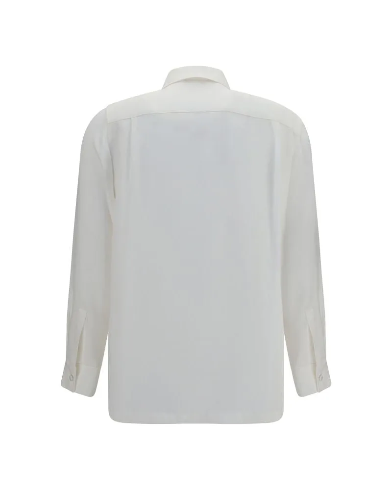 Max Mara Women's White Silk Dress Shirt White