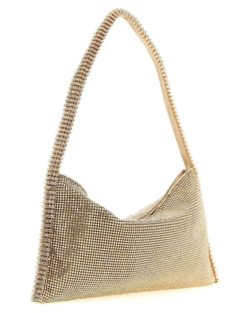 Benedetta Bruzziches Rhinestone Mesh Shoulder Bag — Gold Gold