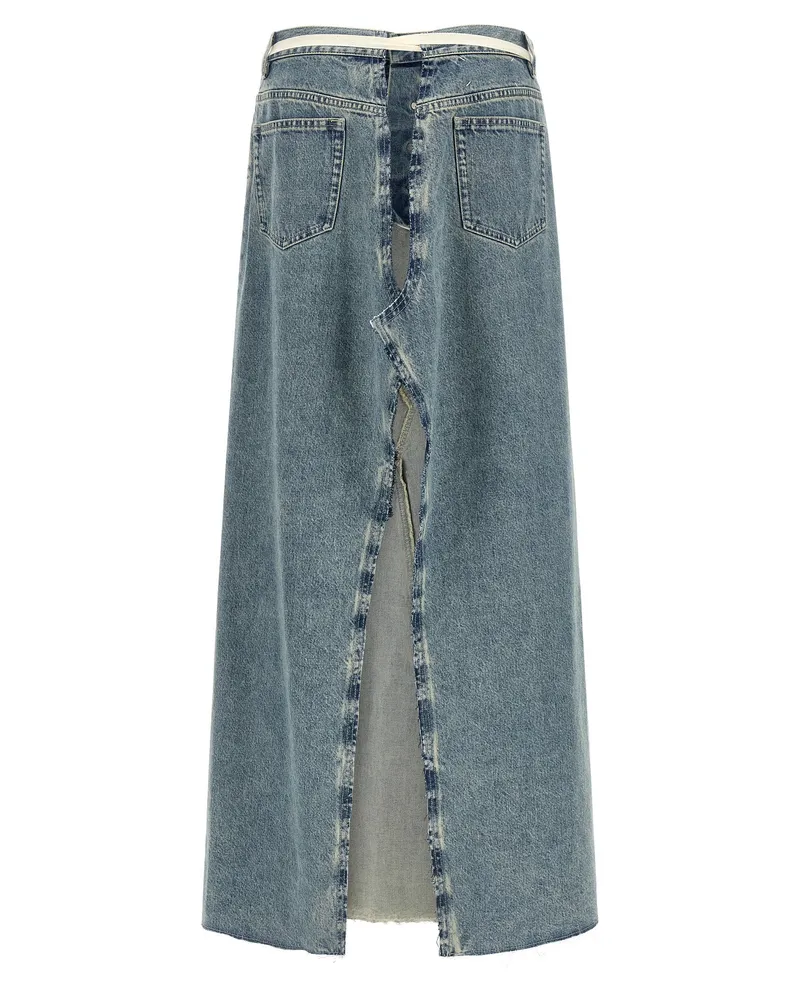 Maison Margiela Raw Hem Denim Skirt — Blue Blue