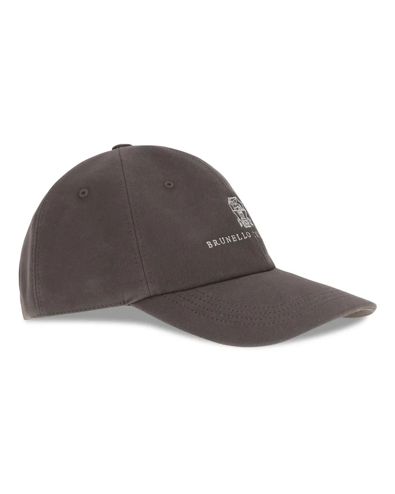 Brunello Cucinelli Men's Logoed Baseball Hat Dark Brown Cotton E Hairbands Brown