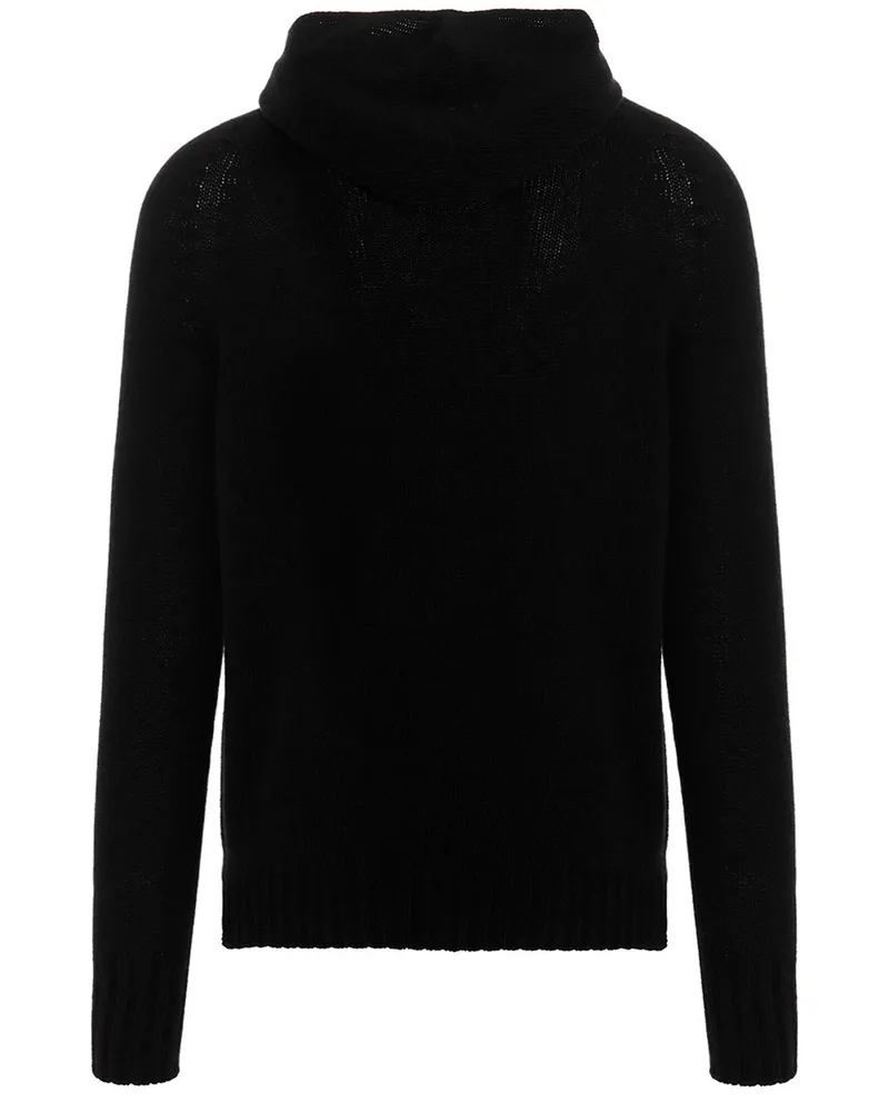 MA'RY'YA Cashmere Blend Wool Hoodie — Black Black