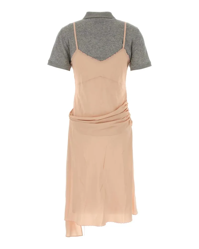 Miu Miu Women's Pink Silk Dress Pescogrigio Abiti Beige