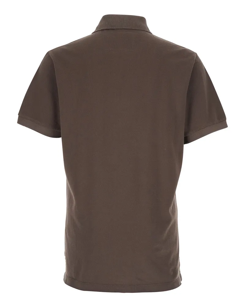 ERL Men's Polo Shirt Classic Collar Brown Cotton T-Shirts And Polos Brown