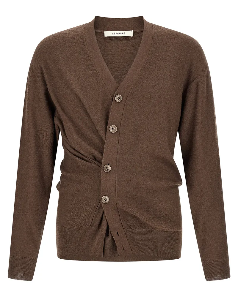 Christophe Lemaire Relaxed Twisted Cardigan — Brown Brown