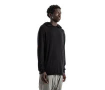 Men's Oversize Black Wool Hoodie Sweater