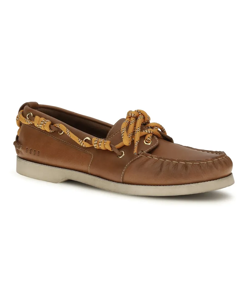 Golden Goose Women's Boat Loafers Cruise Tan Calf Leather Tan