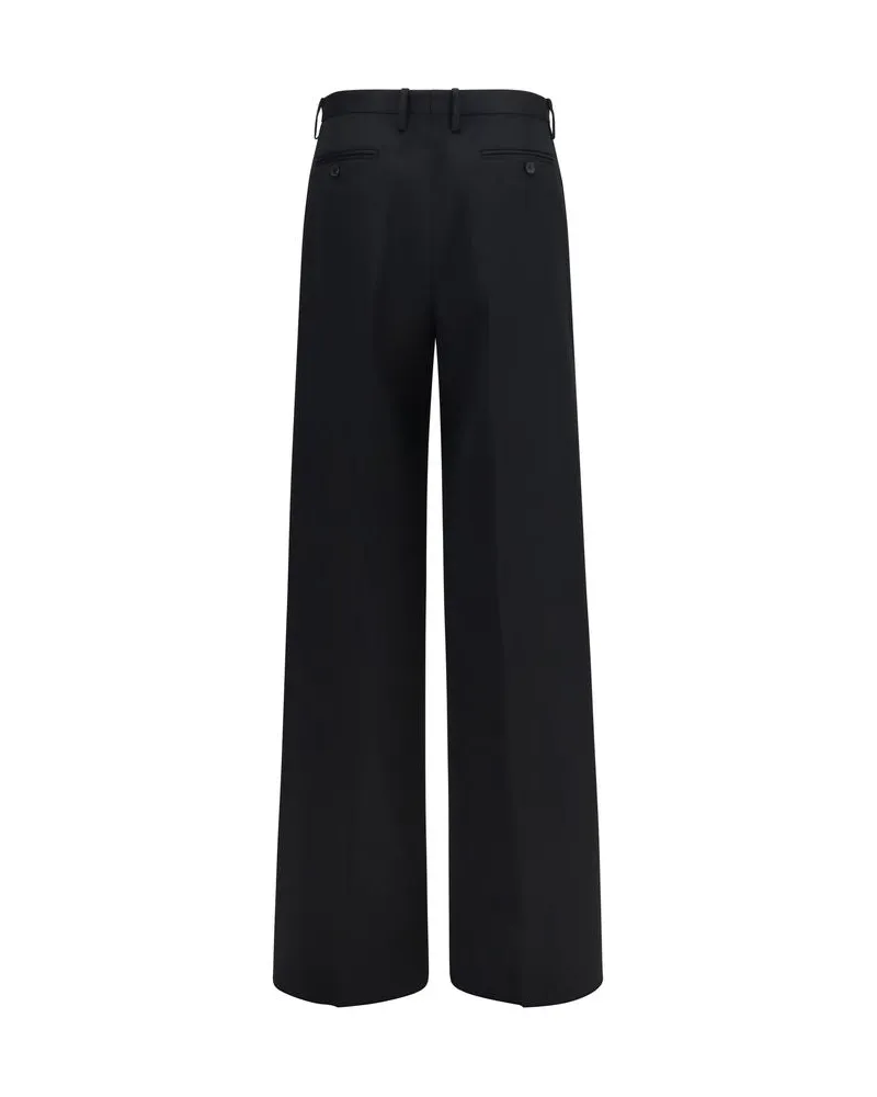 Fendi Wool-Blend Tailored Trousers — Black Black