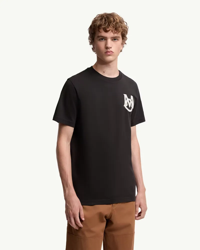 Moncler Logo-Embroidered T-Shirt — Black Black