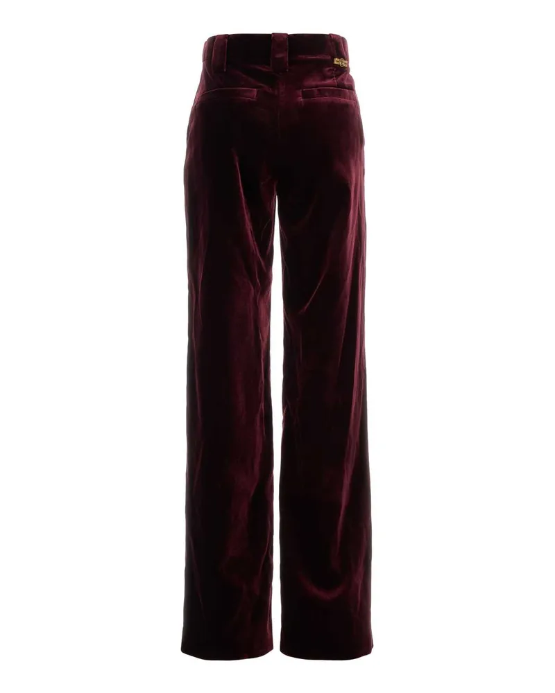 Versace Viscose Cupro Trousers — Burgundy Burgundy