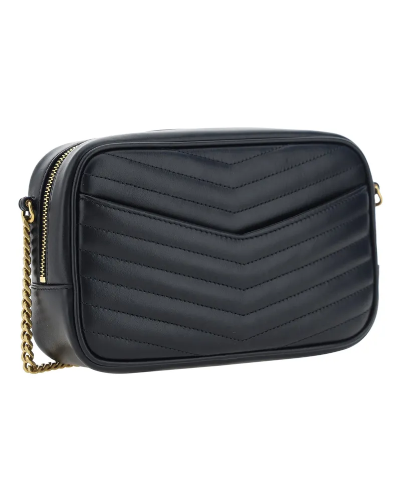 Saint Laurent Women's Lou Shoulder Bag Black Leather Calf Bos Taurus Black