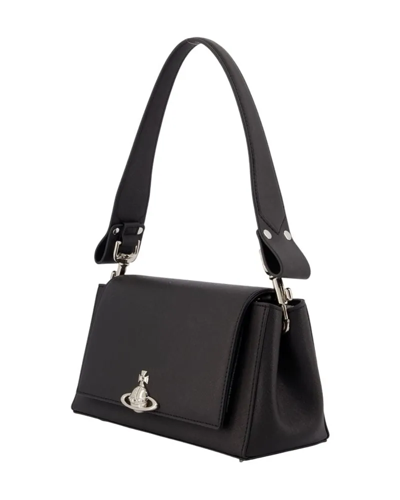 Vivienne Westwood Women's Hazel Medium Purse -  Leather Black Calfskin Bags Handbags-Purses Black
