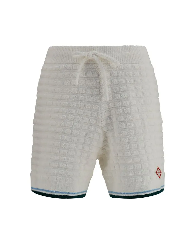 Casablanca Paris Quilted Bouclé Bermuda Shorts — White White