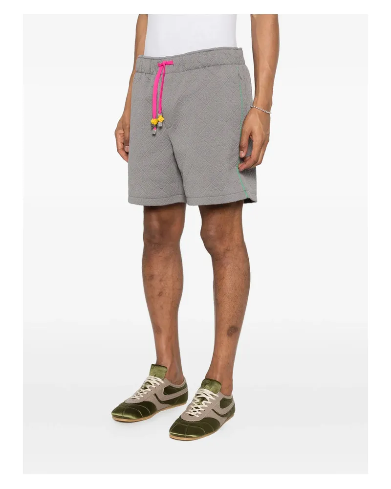 Casablanca Paris Logo-Quilted Jogger Shorts — Gray Gray