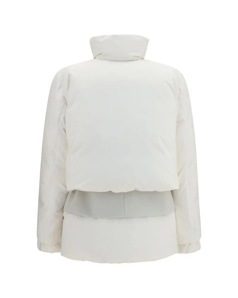 Sacai Women's White Polyester Full-Length Jacket Clothing White