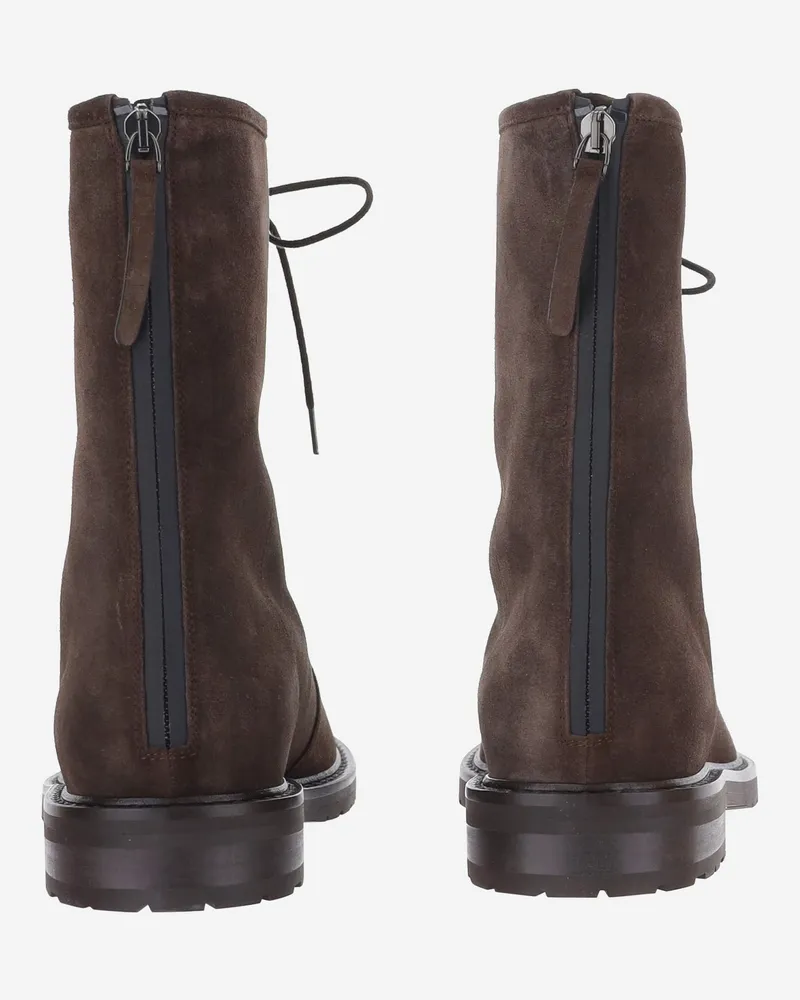 LEGRES Women's Ankle Boots Dark Brown Suede Brown
